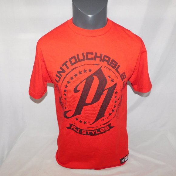 WWE AJ Styles The Untouchable One Red Shirt Mens M - Picture 1 of 7
